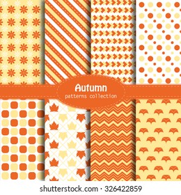 8 Autumn patterns. Vector Illustration