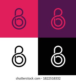8 B logo monogram simple desgin icon template vector modern