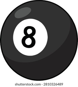 8 ball billiard cartoon illustration symbol icon
