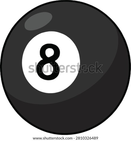 8 ball billiard cartoon illustration symbol icon