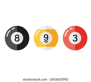 8 Ball or Billiard Ball Flat Design Vector