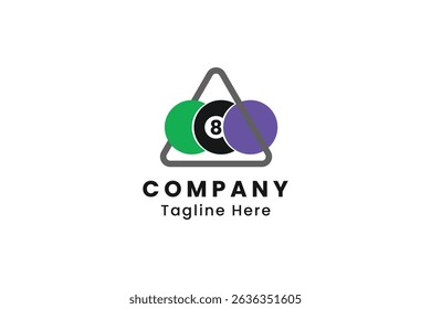 8 ball billiard logo simple design, vector illustration
