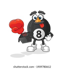 8 ball billiard prank with glove in box cartoon. cartoon mascot vector