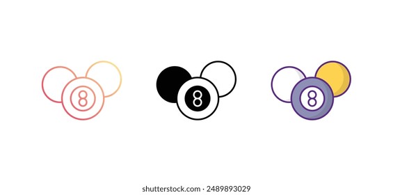 8 Diseño de icono de bola con fondo blanco ilustración de stock