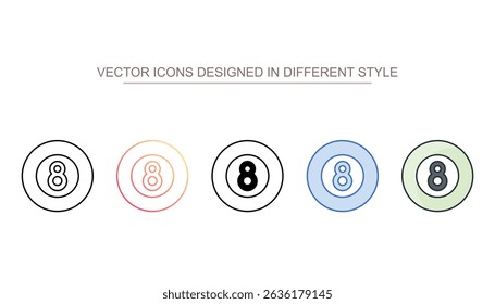 8 ball icon design with white background stock illustration