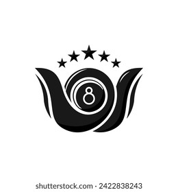 8 ball logo combined with the letter W