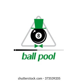 8 Ball Pool. Billiards. Emblem. Vector Illustration.