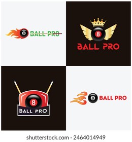 8 Ball Pool Game Logo Mockup designs