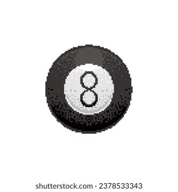 8 Ball Pool Logo Icon in Pixel Art