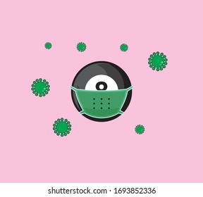 8 ball pool with mask, for covid19 viruses