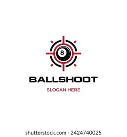 8 ball shoot target logo design on isolated background