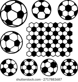 8 Ball and Soccer Ball Seamless Pattern Bundle EPS Sports Repeat Background for T-shirt sublimation and Cricut Silhouette
