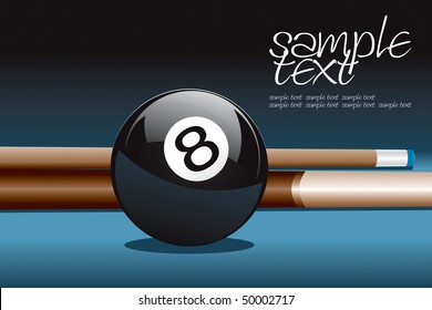 8 Ball and Stick Vector Drawing