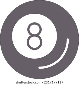 8 Ball Vector Icon Flat Style
