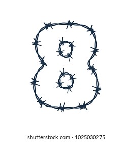 8 Barbed Wire Letter Logo Icon Design
