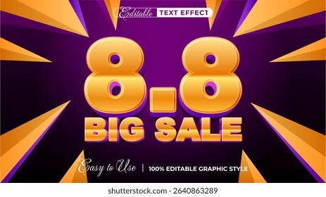 8 8 big sale editable text effect, lettering typography font style
