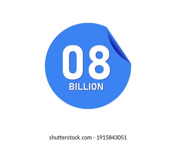 8 Billion texts on the blue sticker