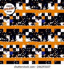 8 bit background. Seamless pattern. Vector design. 