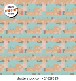 8 bit background. Seamless pattern. Vector design. 