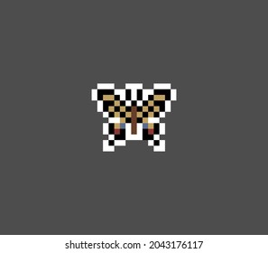 8 Bit Schmetterling Pixelkunst. Vektorgrafik eines Schmetterlingskreuzes.