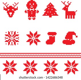 8 Bit Christmas Elements Winter Design