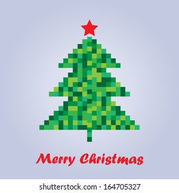 8 bit Christmas Tree Design Template