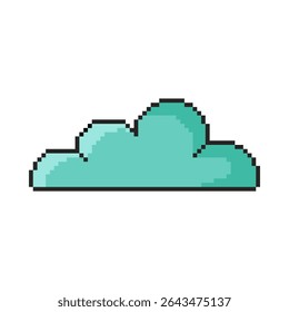 8 bit cloud icon. Pixel art object. Old school vintage game graphics