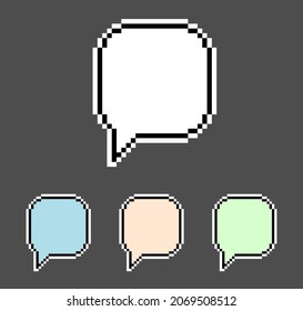 8 bit empty bubble text. game assets in vector illustrations.