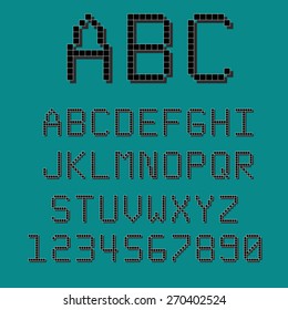 8 bit font with cyan background