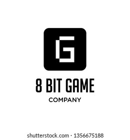 8 bit G letter logo icon, app icon logo template vector design