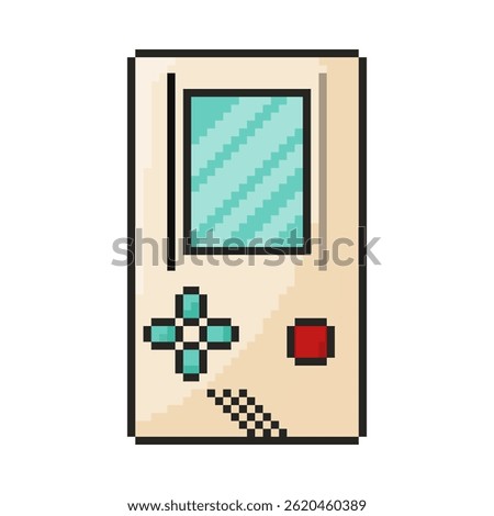 8 bit game device icon. Pixel art object. Old school computer graphic style