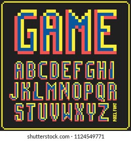 8 Bit Game Font Letters Pixel Alphabet Set 1