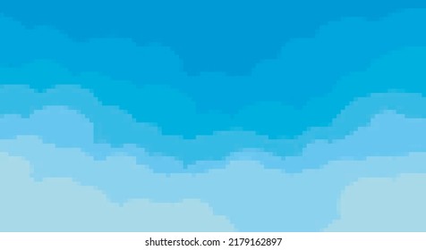 8 bit game pixelated style gradient blue sky background