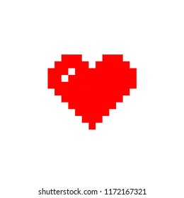 8 bit heart in pixel art style
