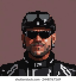 8 Bit Illustration eines Bikers