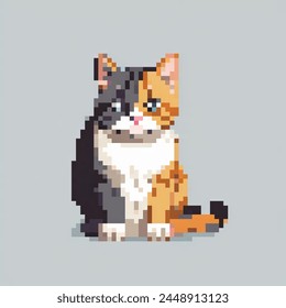 8 Bit Ilustración de un gato