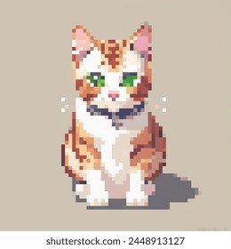 8 Bit Ilustración de un gato