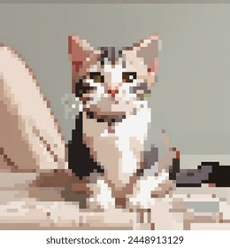 8 Bit Ilustración de un gato