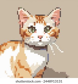 8 Bit Ilustración de un gato