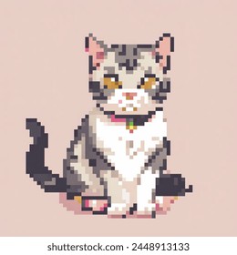 8 Bit Ilustración de un gato