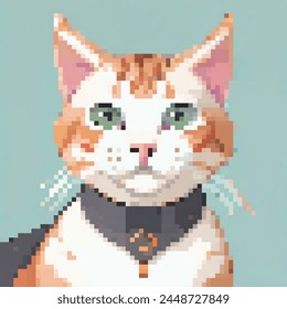 8 Bit Illustration of an orange cat