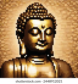 8 Bit Illustration of a Sitting Buddha