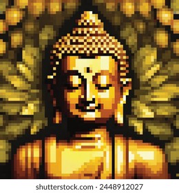8 Bit Illustration of a Sitting Buddha