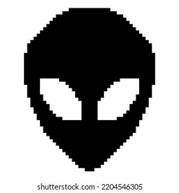 8 bit pixel alien. vector illustration
