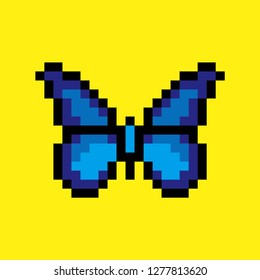 8 Bit Pixel Butterfly Vector