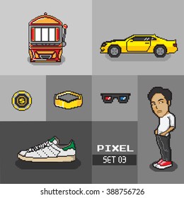8 bit Pixel Character Rich Man 