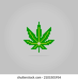 Marihuana de 8 bits por píxel. Hoja para activos de juego y patrones de puntos cruzados en ilustraciones vectoriales.