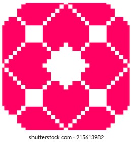8 bit pixel seamless pattern with heart
