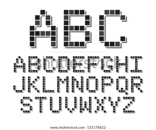 8 Bit Pixel Themed Font Set Stock Vector (Royalty Free) 131578622 ...