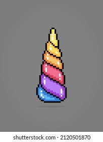 8 bit pixel unicorn horn for game icons. Illustration Vector Cross Stitch Pattern